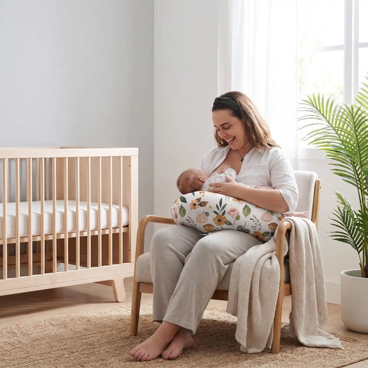 coussin allaitement maman bébé dans fauteuil